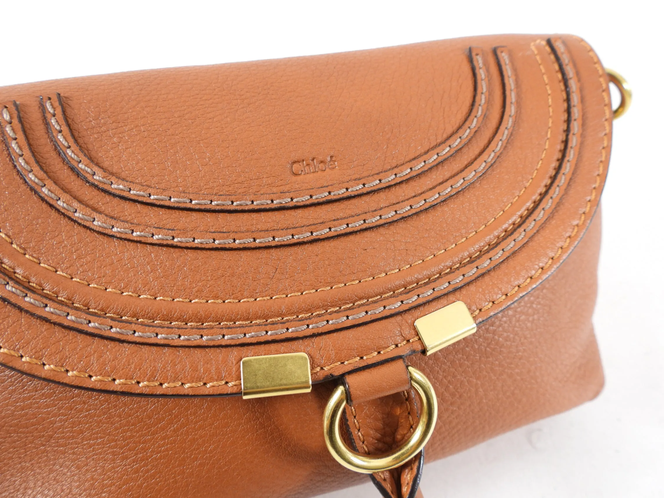 Chloe Tan Mini Marcie Crossbody Bag