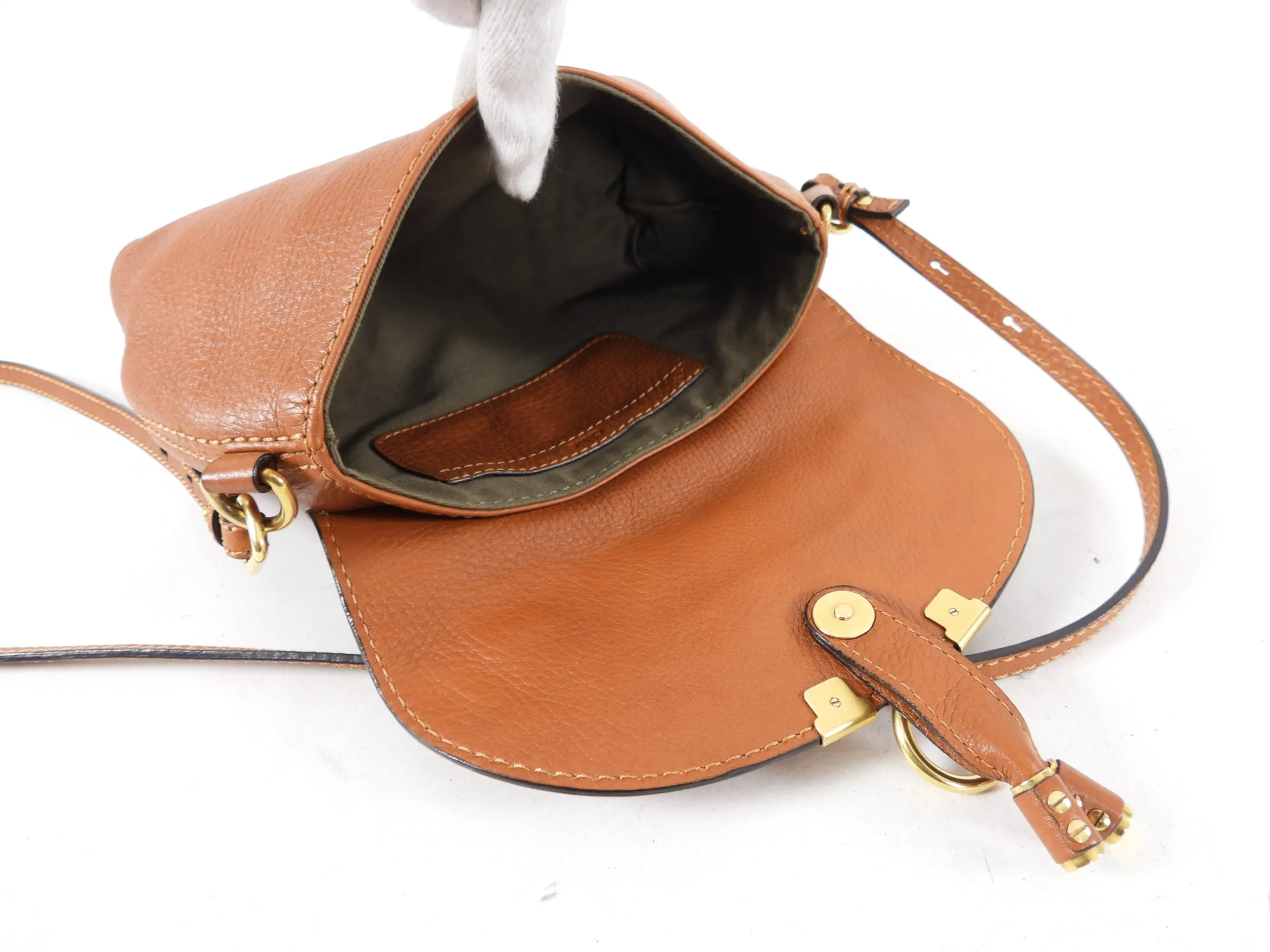 Chloe Tan Mini Marcie Crossbody Bag