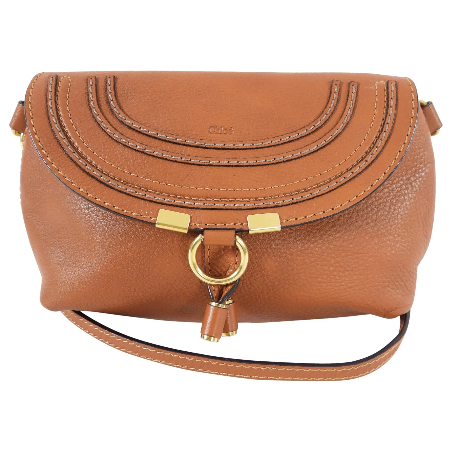 Chloe Tan Mini Marcie Crossbody Bag