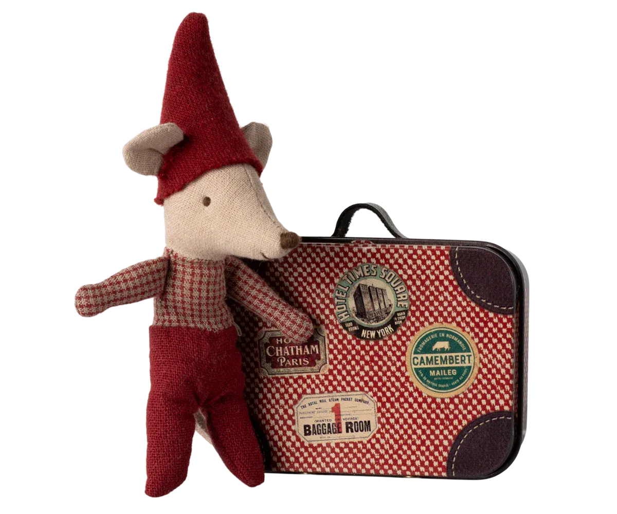 Christmas Mouse with Travel Suitcase