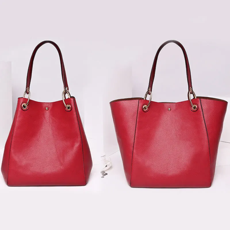 Classic Tote For Women Plain Color Office Work Commuter Bag Set