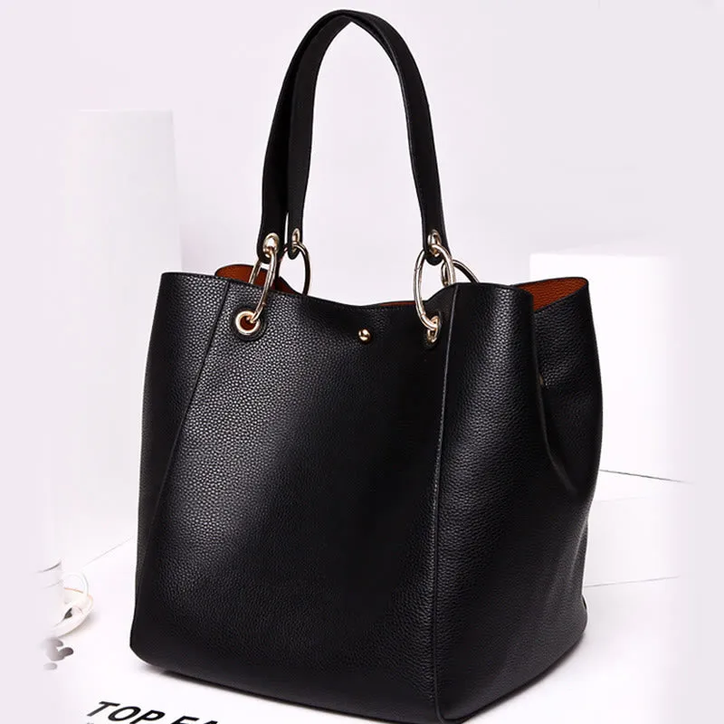 Classic Tote For Women Plain Color Office Work Commuter Bag Set