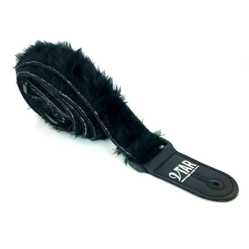 Colourful Vtar Vegan Faux Fur Guitar Straps Acoustic, Electric, Bass (UK Made)