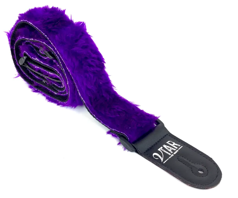Colourful Vtar Vegan Faux Fur Guitar Straps Acoustic, Electric, Bass (UK Made)