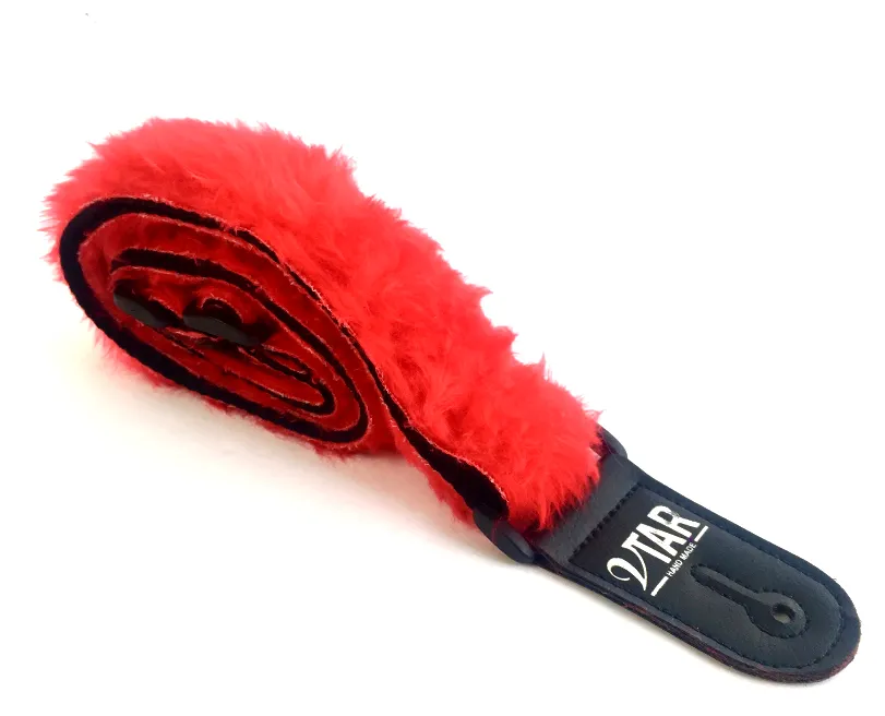 Colourful Vtar Vegan Faux Fur Guitar Straps Acoustic, Electric, Bass (UK Made)