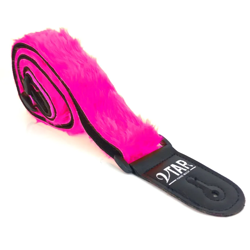 Colourful Vtar Vegan Faux Fur Guitar Straps Acoustic, Electric, Bass (UK Made)