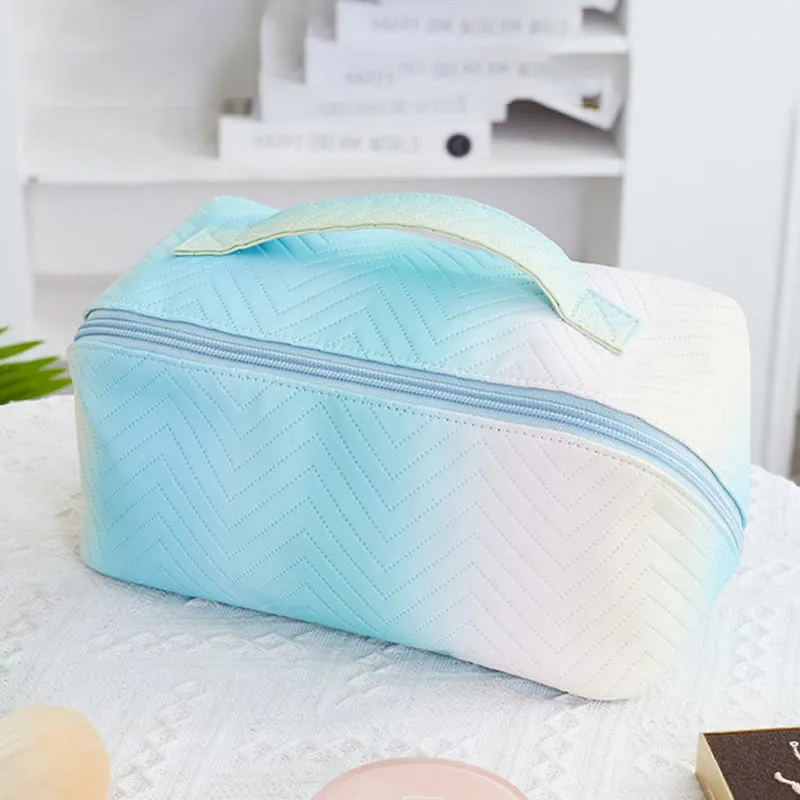 Cosmetic Bag For Women Travel Gradient Color Portable Makeup Bag