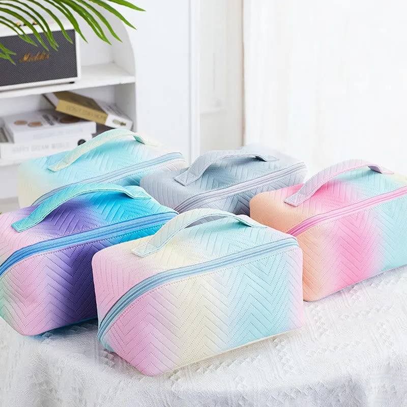 Cosmetic Bag For Women Travel Gradient Color Portable Makeup Bag