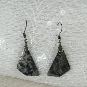 Covellite Earrings Rare Gemstone Drop  Earrings