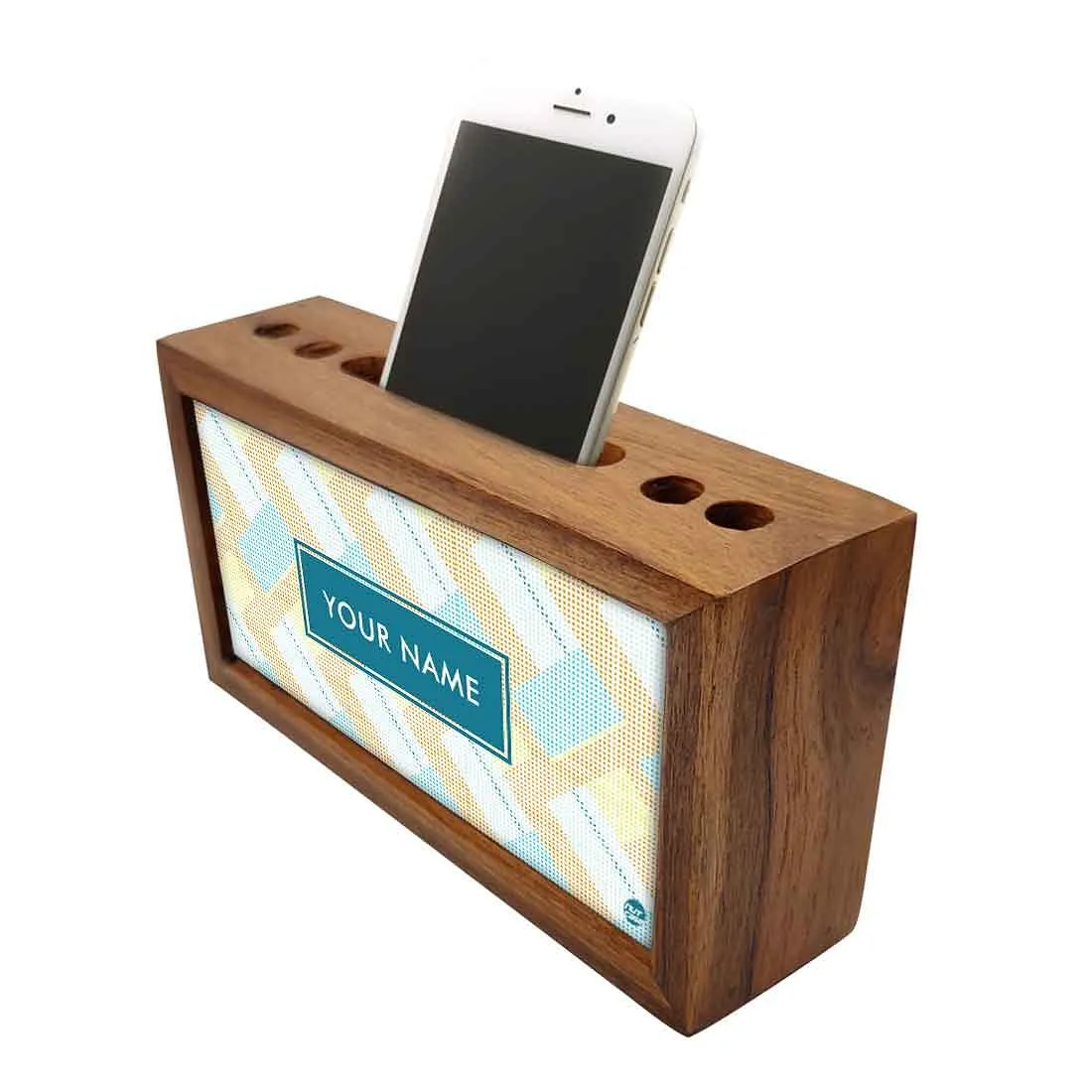 Customized personalized Wood desk organizer - Fabric