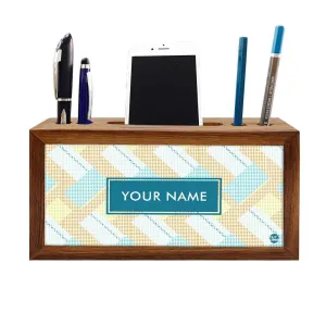 Customized personalized Wood desk organizer - Fabric