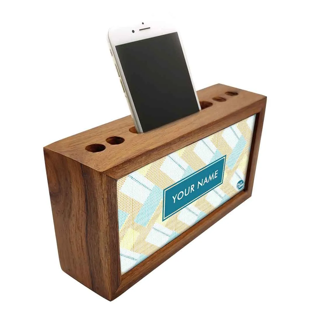 Customized personalized Wood desk organizer - Fabric