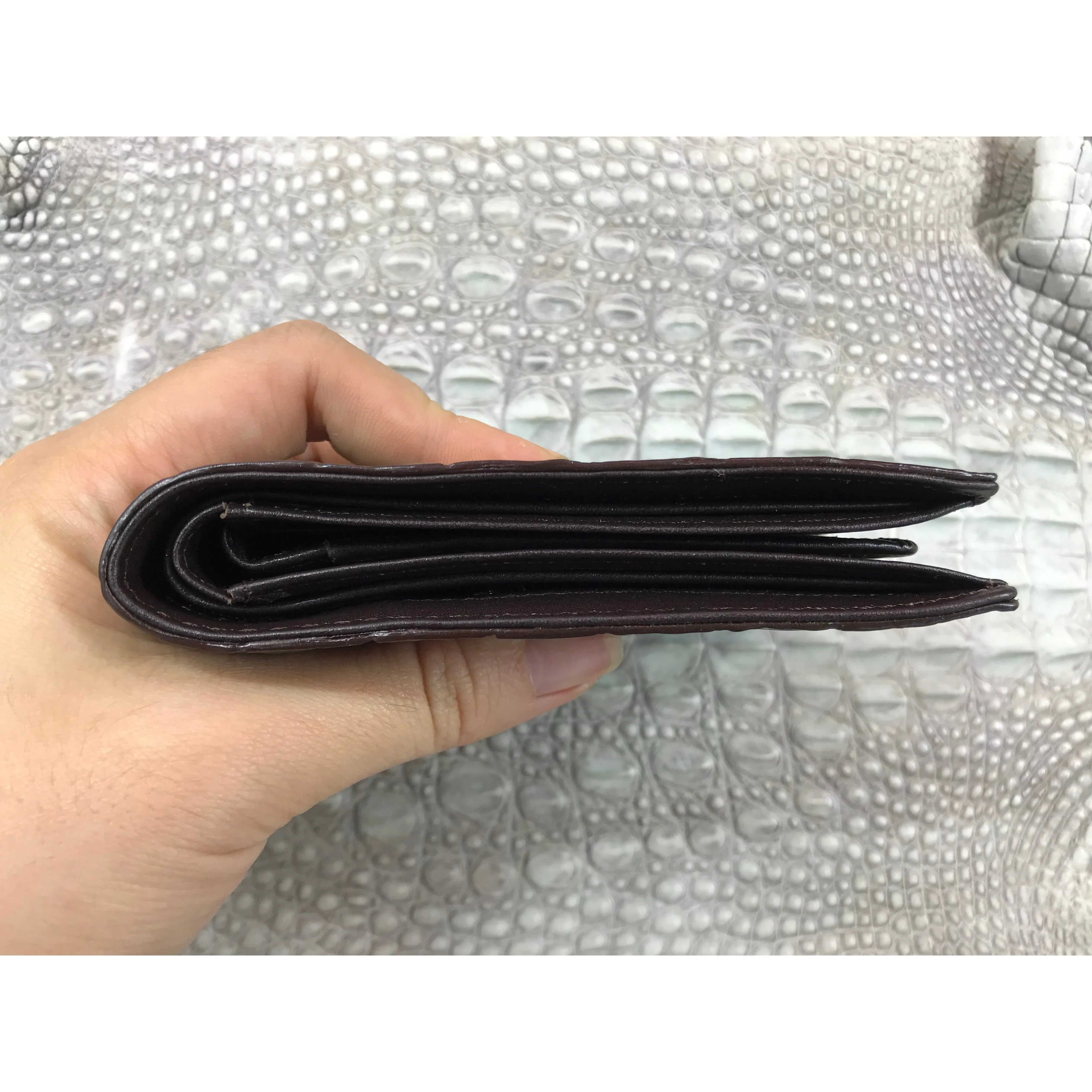 Dark Brown Alligator Skin Bifold Wallet For Men | Handmade Crocodile Leather Wallet RFID Blocking | VL5701