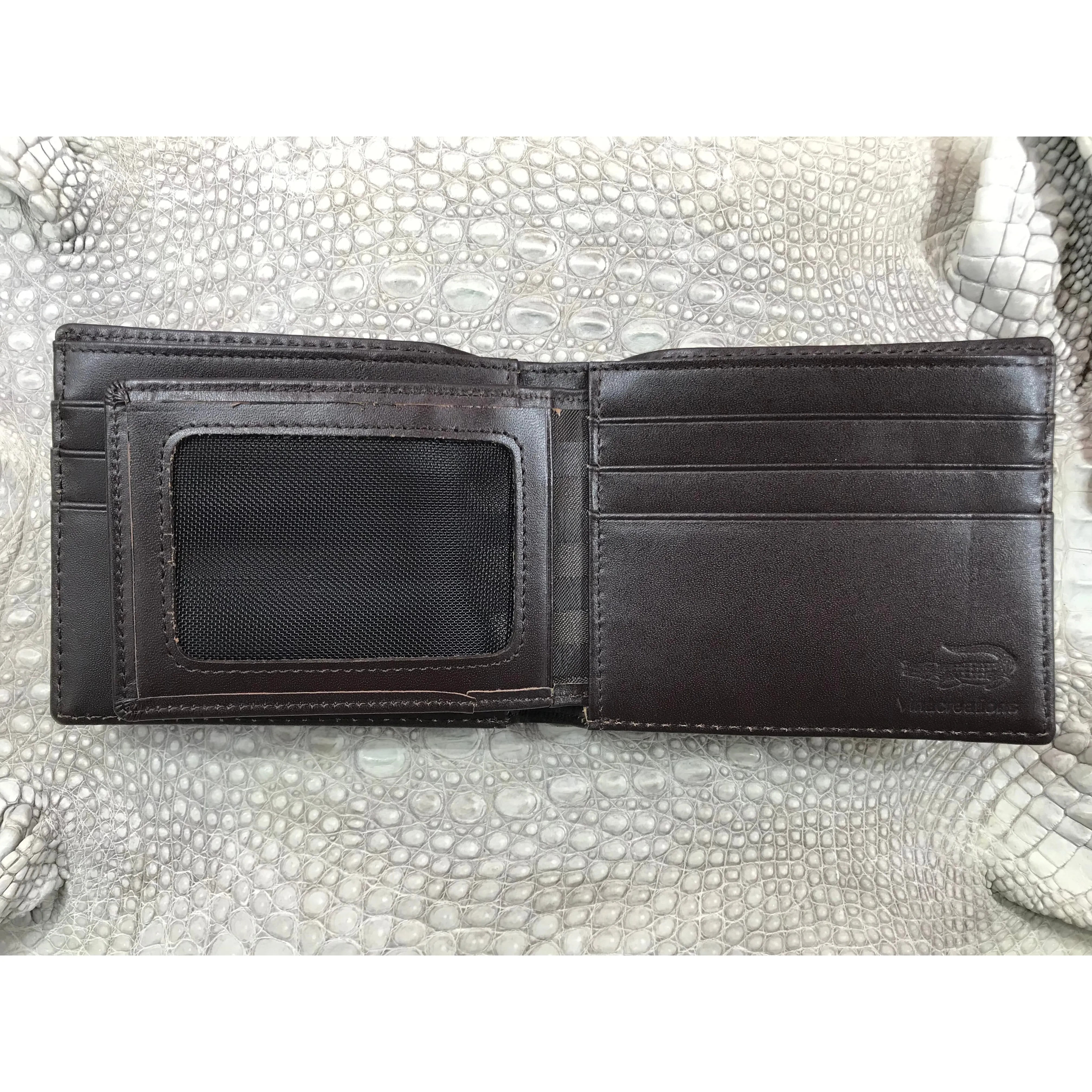 Dark Brown Alligator Skin Bifold Wallet For Men | Handmade Crocodile Leather Wallet RFID Blocking | VL5701