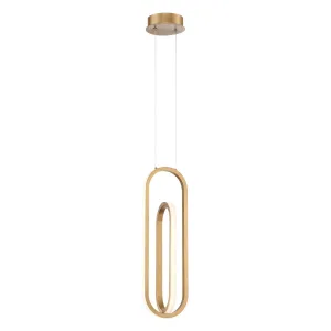Demark 7 in. LED Pendant Light Gold finish
