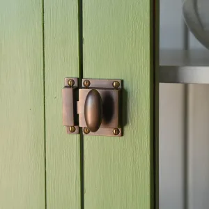 Distressed Antique Brass Zeppelin Cabinet Latch