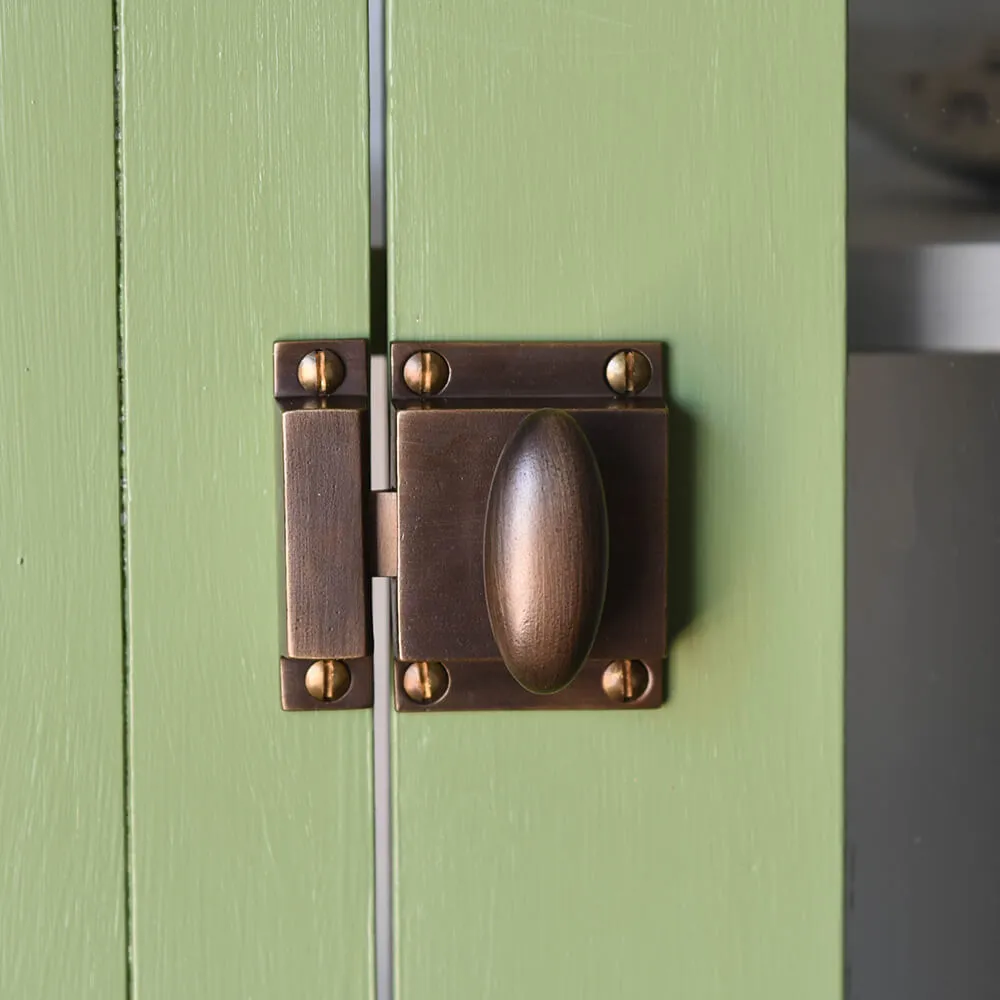 Distressed Antique Brass Zeppelin Cabinet Latch