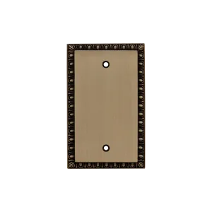 Egg & Dart Switch Plate with Blank Cover in Antique Brass