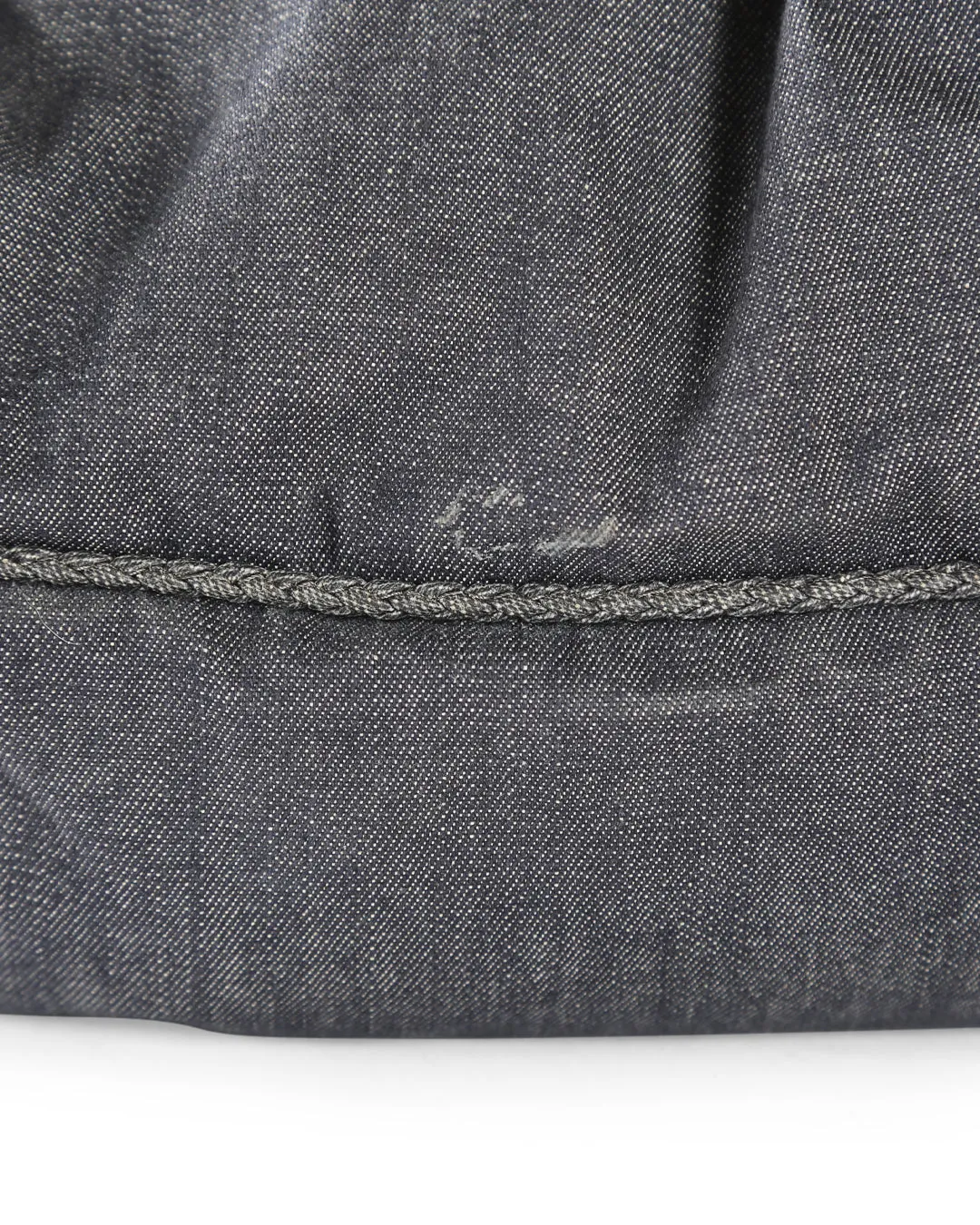 FENDI Blue Denim & Lattice Woven Leather Handles Spy Bag