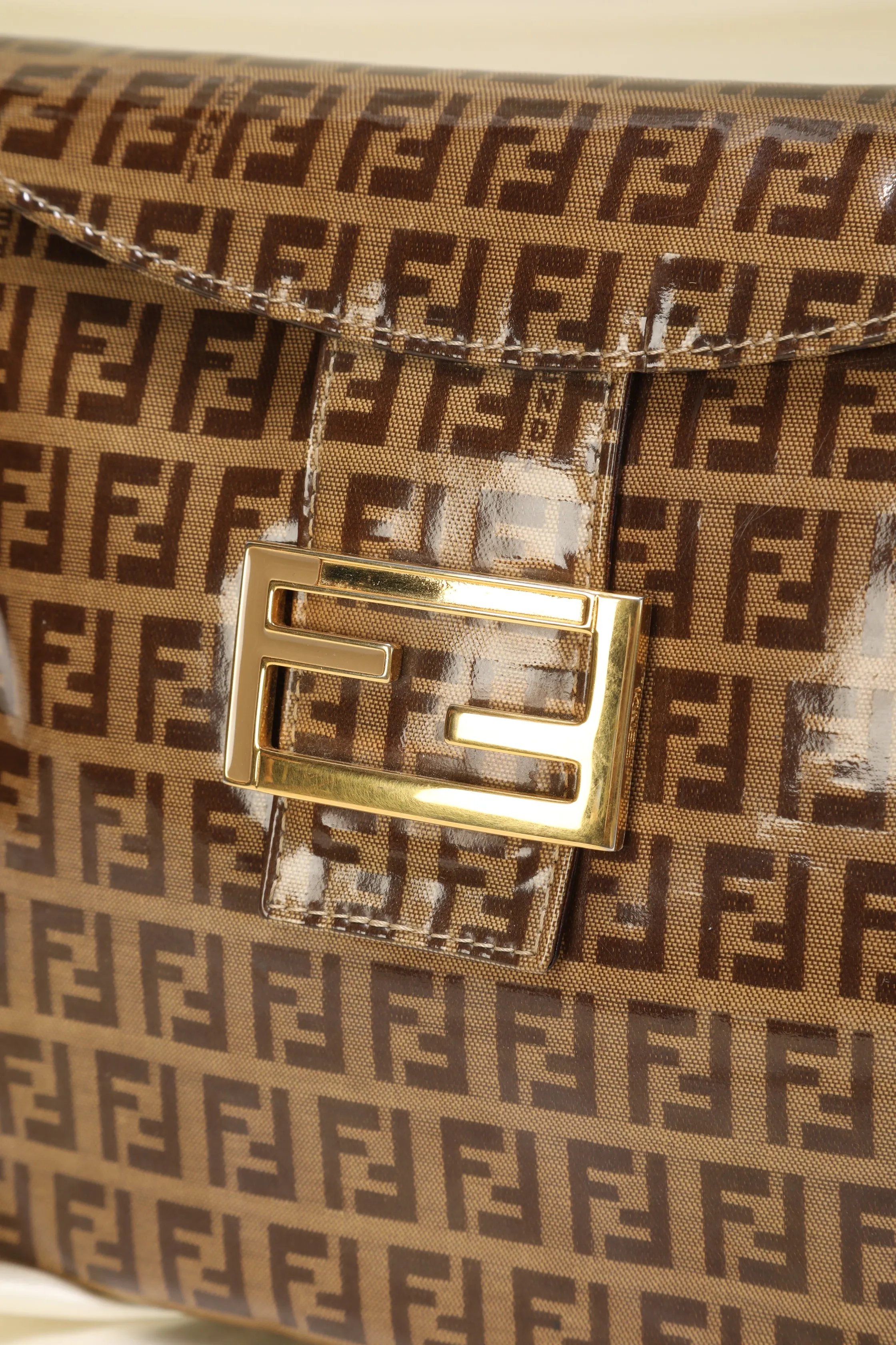 Fendi Zucchino Patent Flap Bag