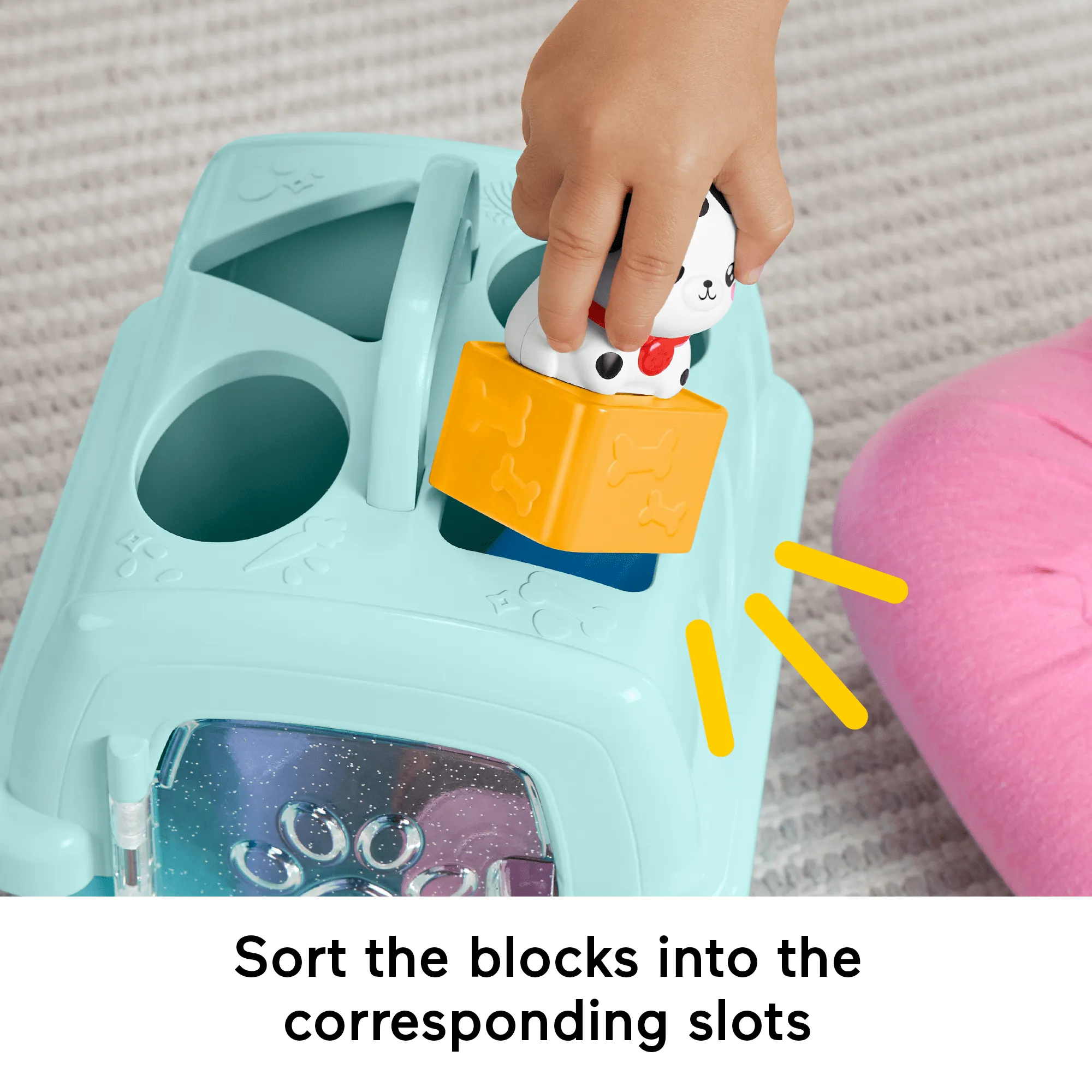 Fisher-Price Fp Pets Sort & Stow Pet Carrier Baby & Toddler Shape Sorting Toy, 8 Blocks