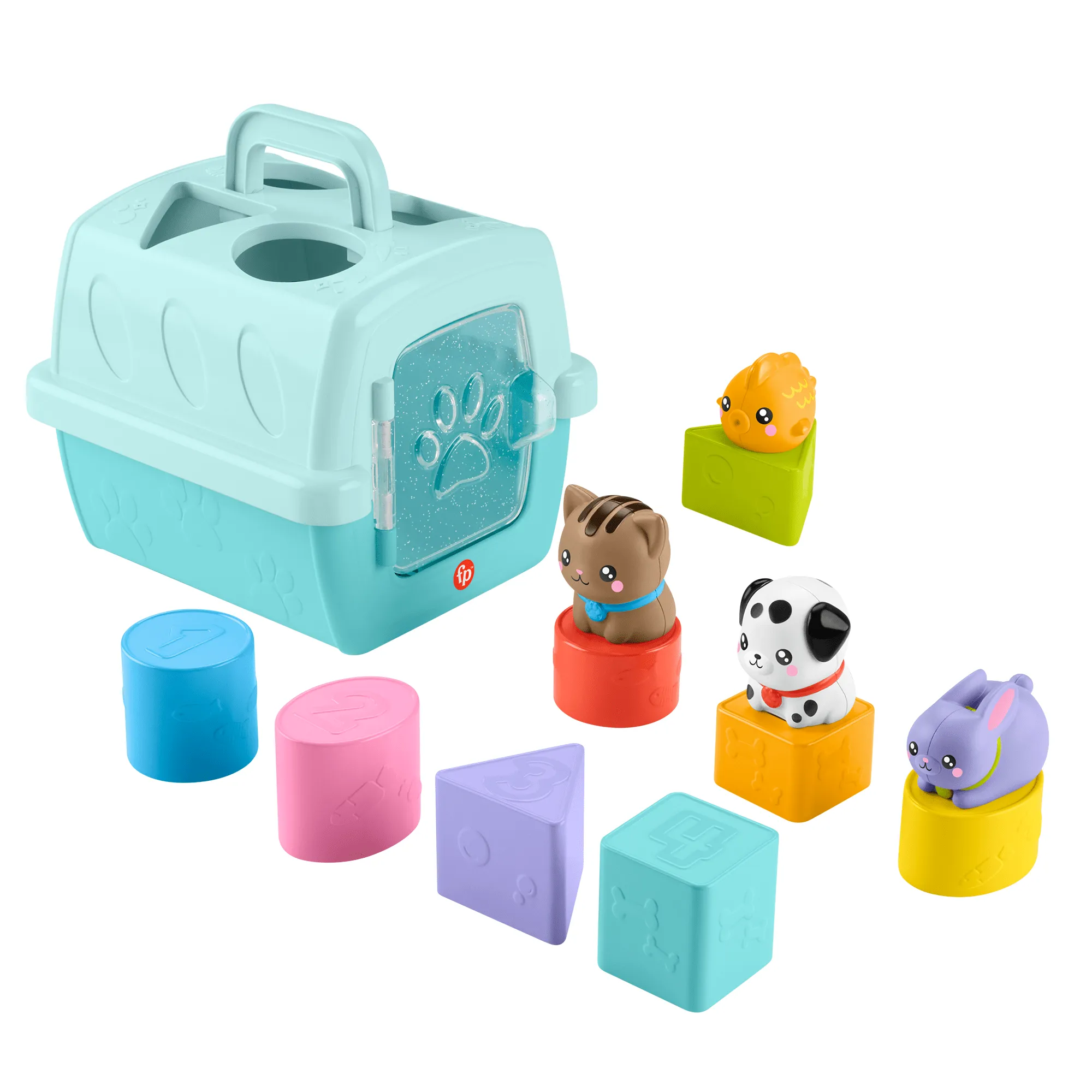 Fisher-Price Fp Pets Sort & Stow Pet Carrier Baby & Toddler Shape Sorting Toy, 8 Blocks