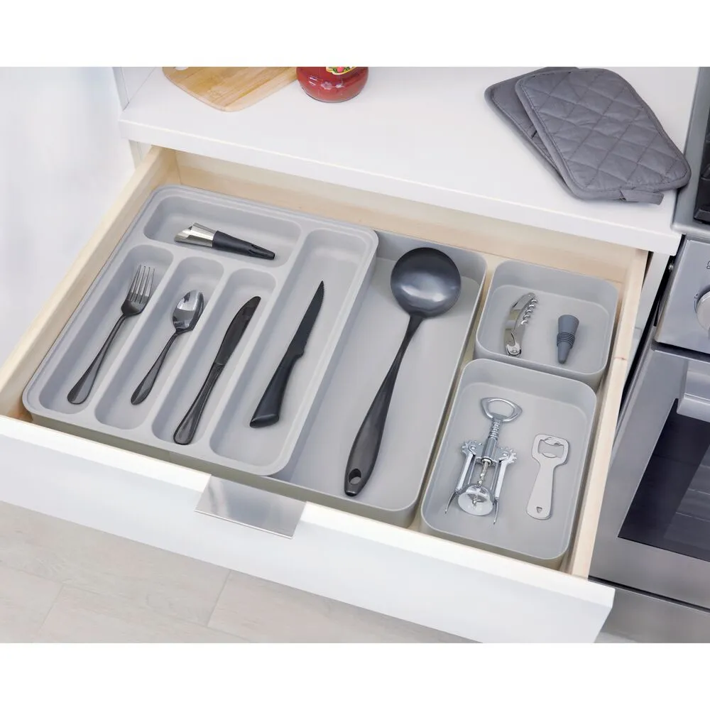 Gray Expandable Cutlery Tray
