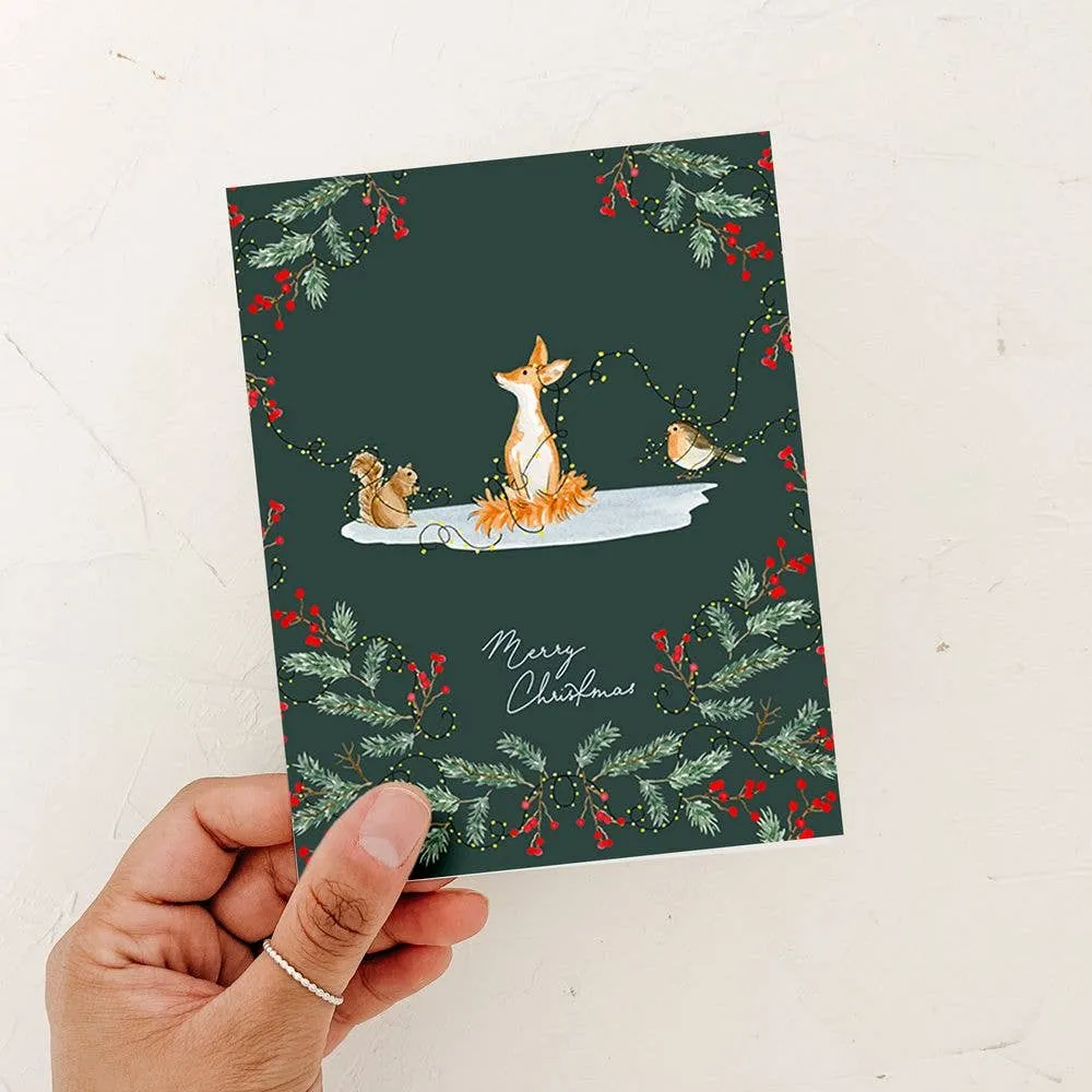 Greeting Card - Merry Christmas Festive Fox