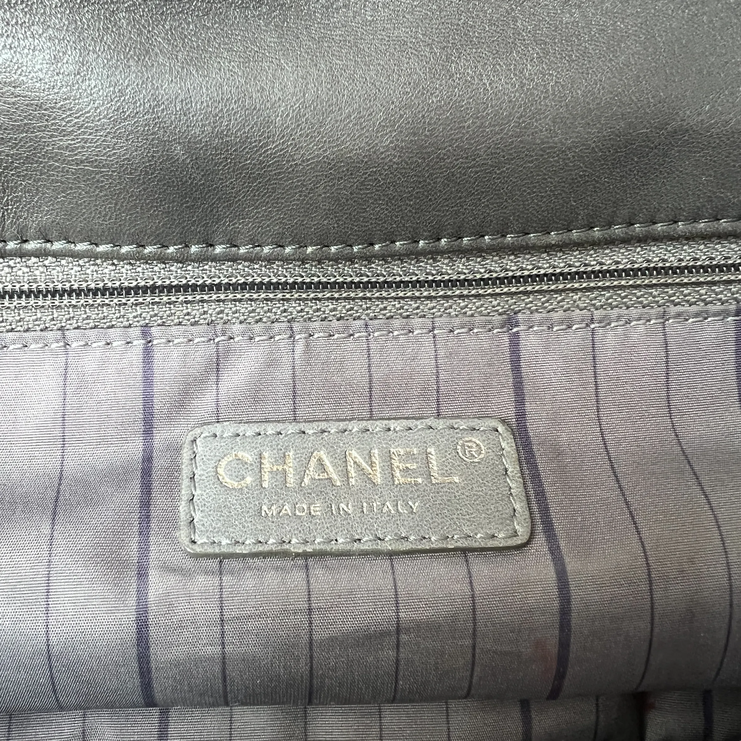 Grey Studded CC Shoulder Flap