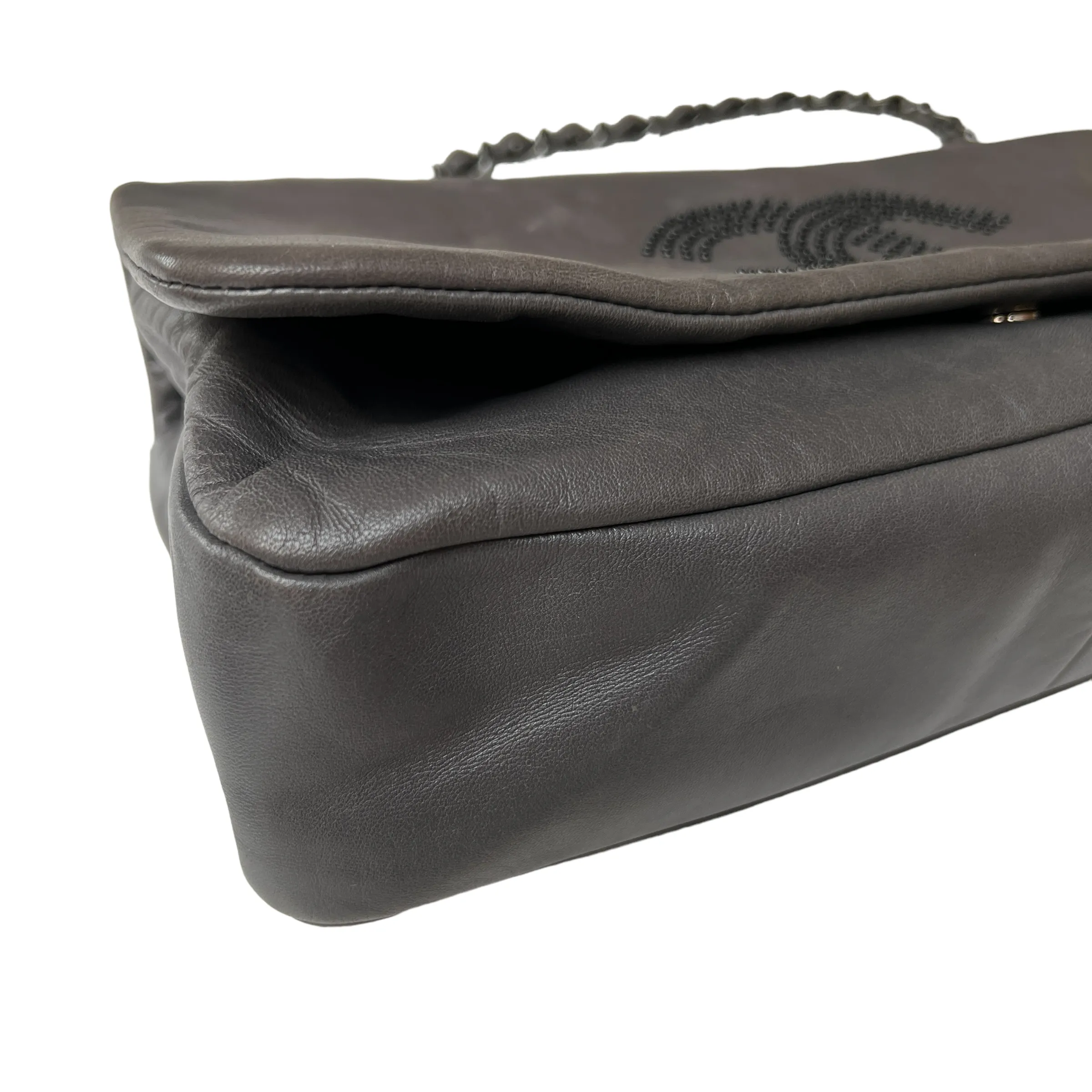 Grey Studded CC Shoulder Flap