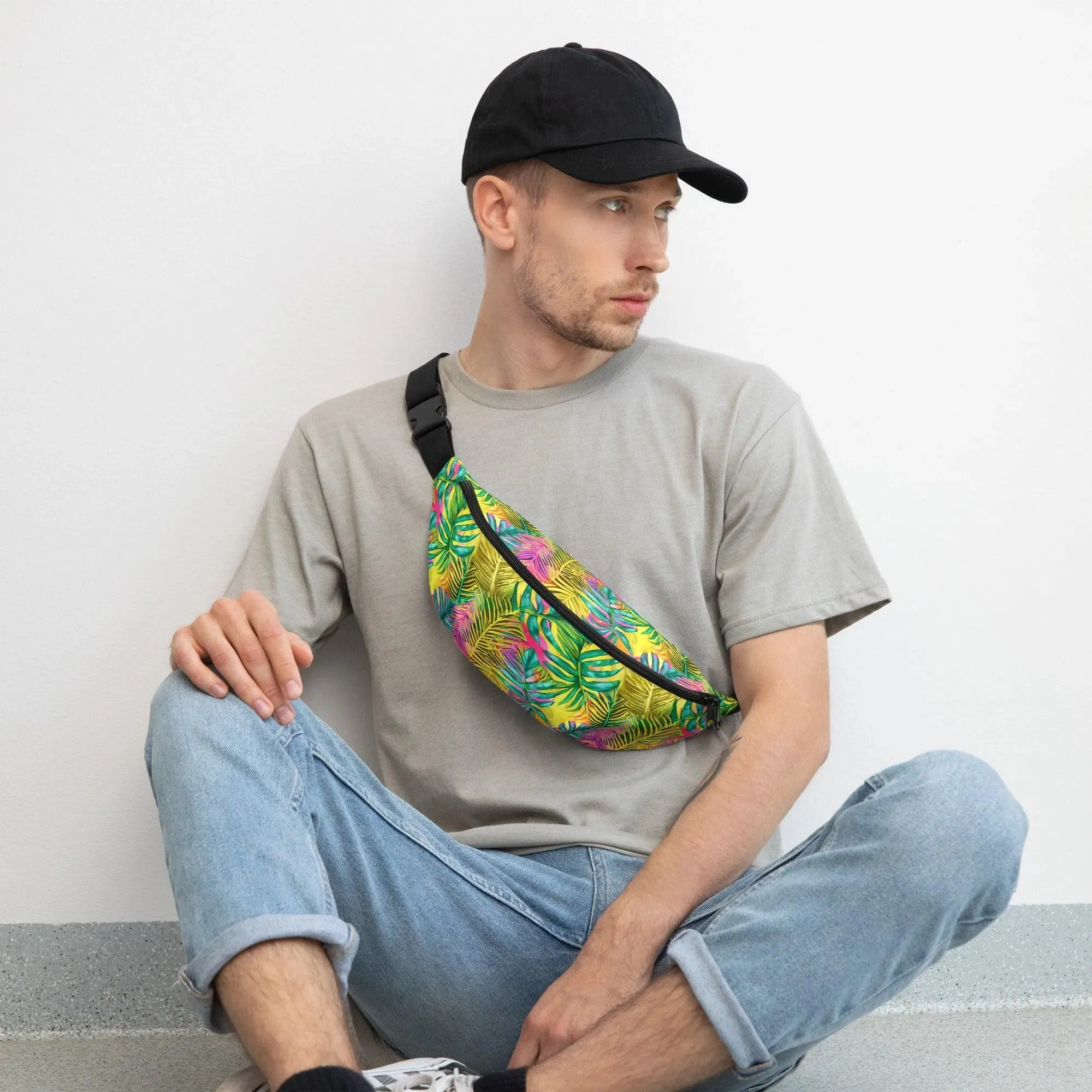 Hawaiian Tropical Leaves Fanny Pack