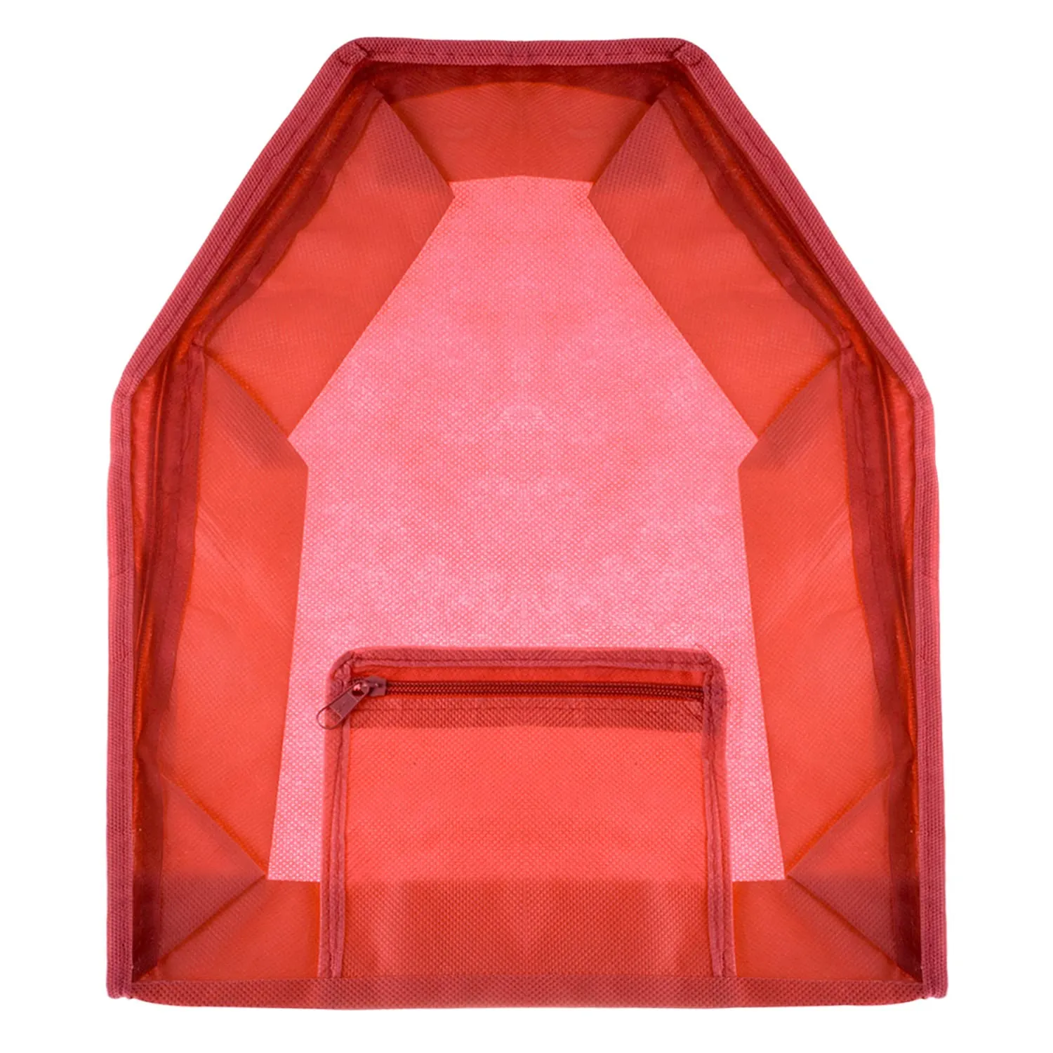 Heart Home Blouse Cover | Non Woven Foldable Wardrobe Organizer For Woman | Cloth Organizer Top Transparent & One Small Pocket | Pack of 6 | Red