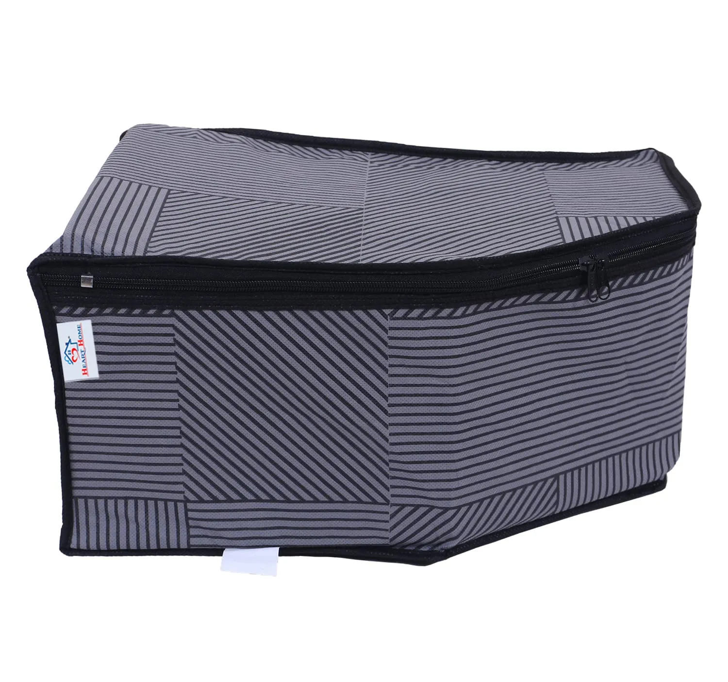 Heart Home Non-Woven Lining Print Foldable Blouse Cover|Clothes Organizer For Home & Traveling With Front Window Extra Large Pack of 9 (Gray)