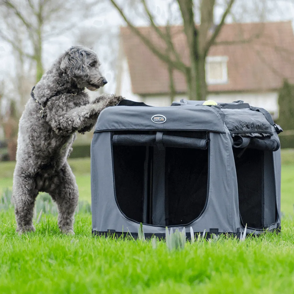 InnoPet® All-in-One Collapsible Pet Crate | Grey/Black | Various Sizes Available