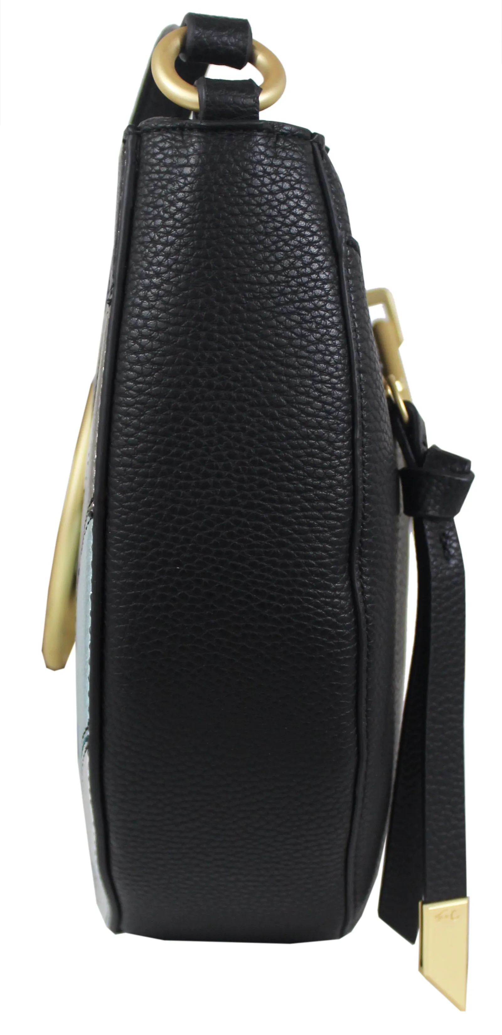 Isabella Crescent Satchel in Black