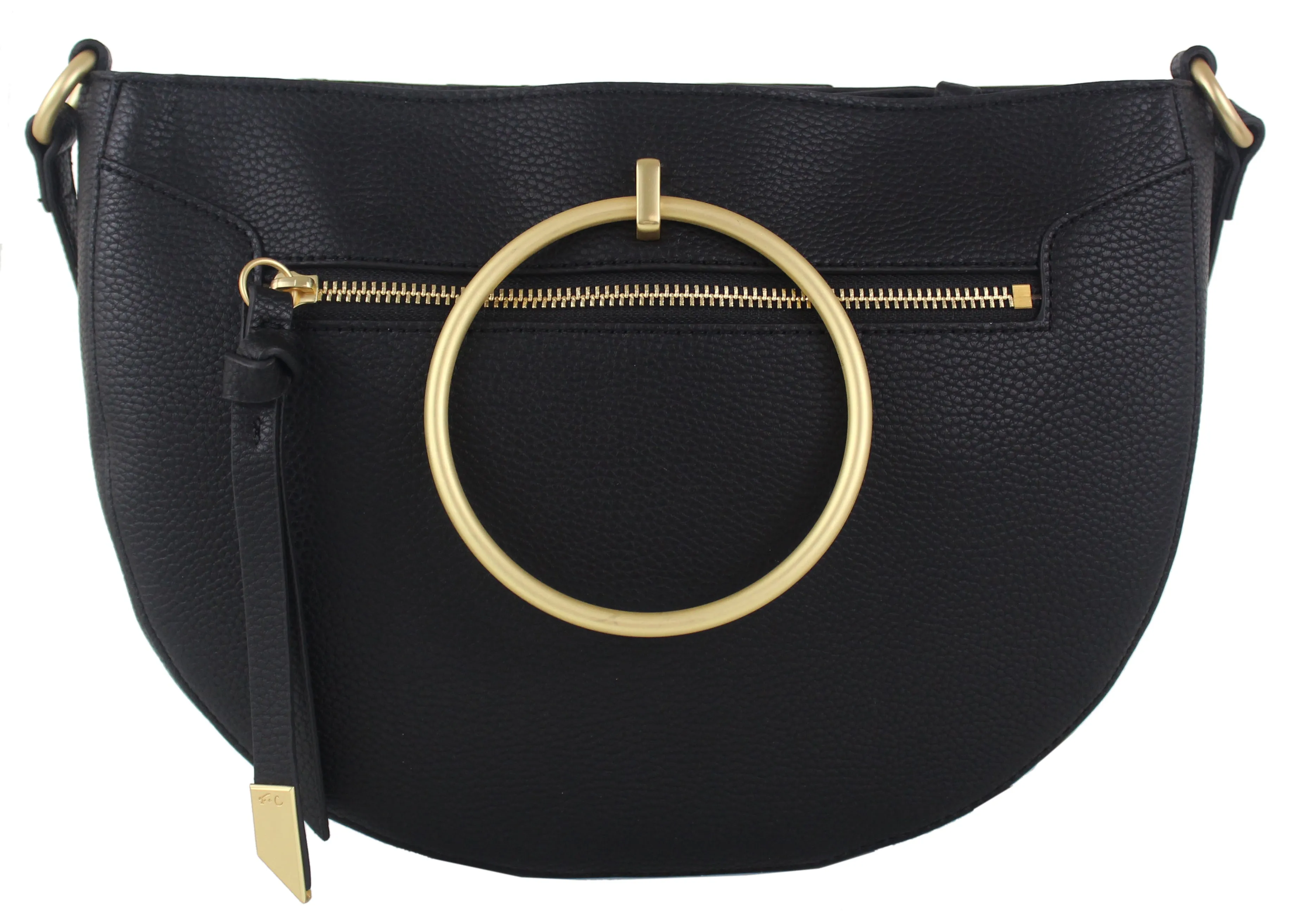 Isabella Crescent Satchel in Black