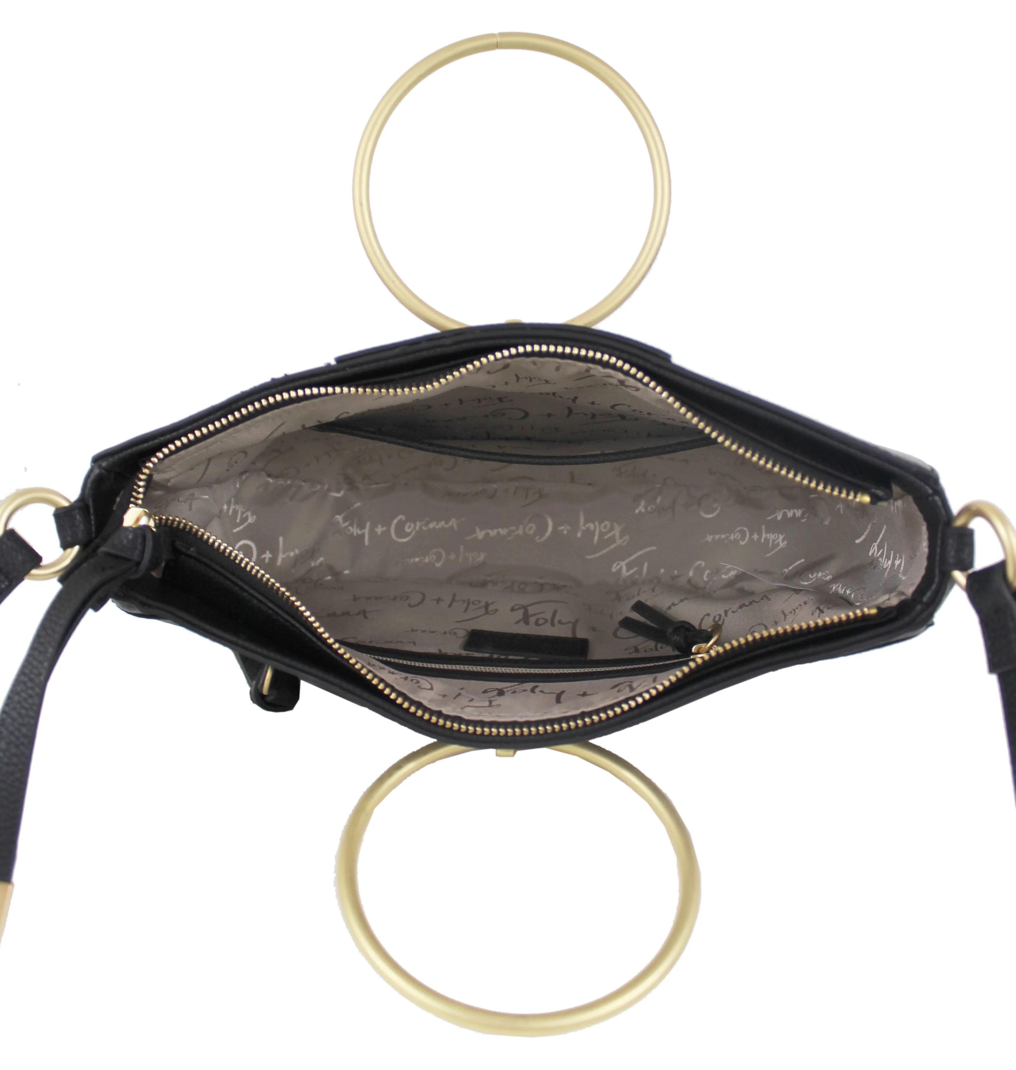 Isabella Crescent Satchel in Black