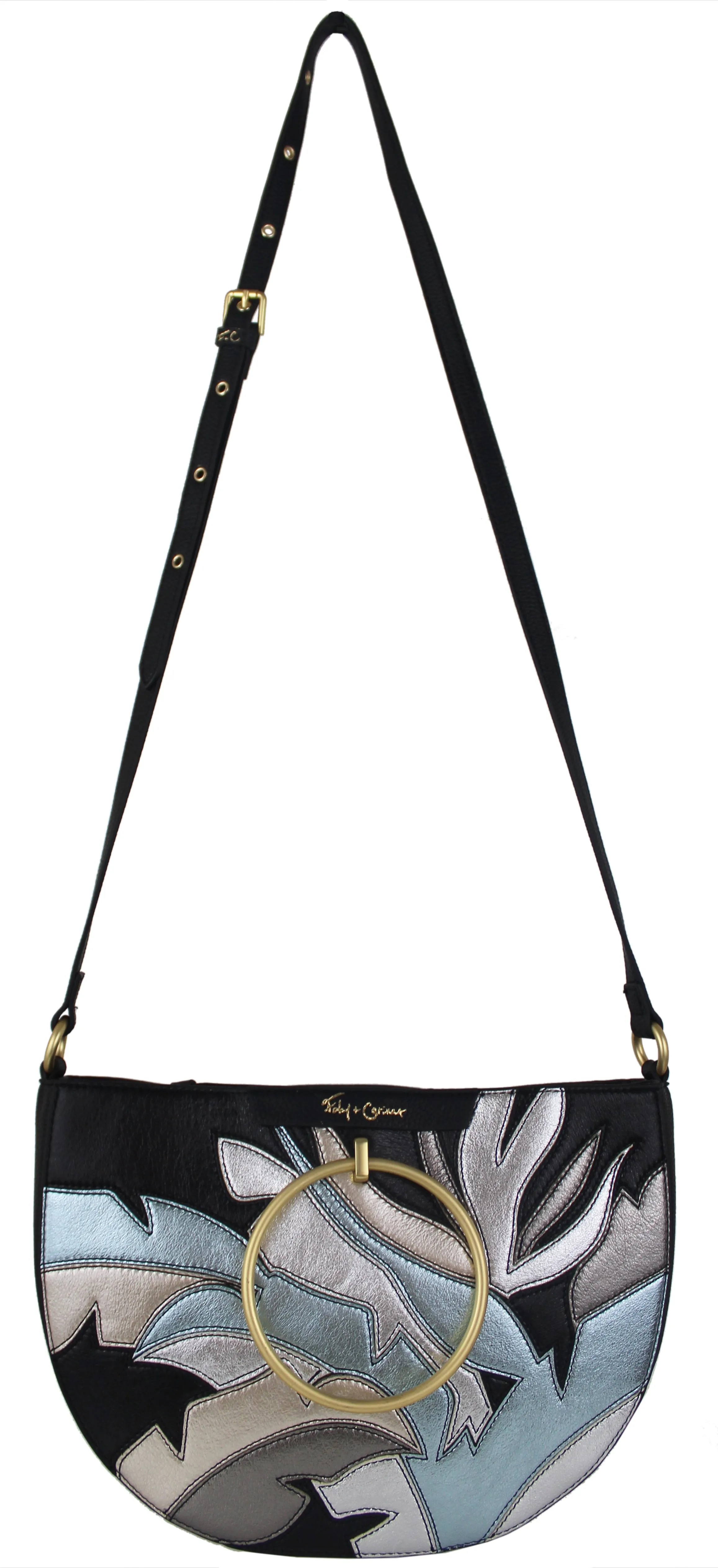 Isabella Crescent Satchel in Black