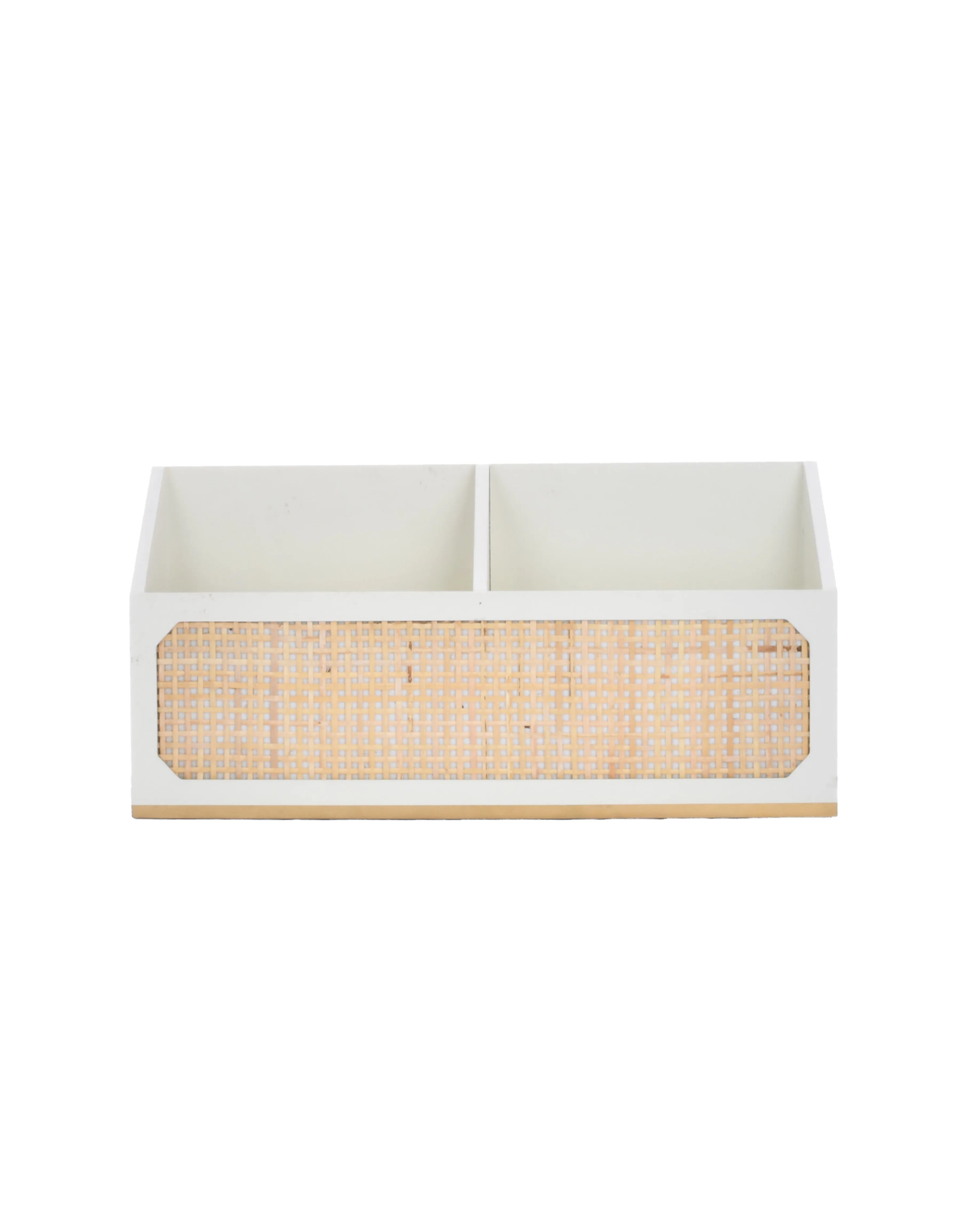 JoJo Fletcher Wooden Desk Organizer with Caning Pattern