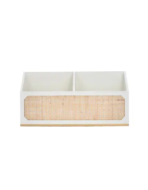 JoJo Fletcher Wooden Desk Organizer with Caning Pattern