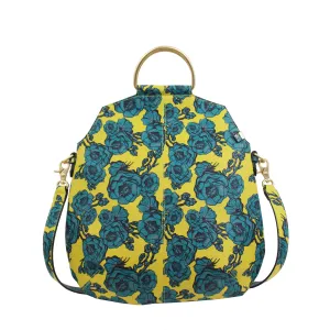 Kayla Foldover Tote in Lemon & Teal