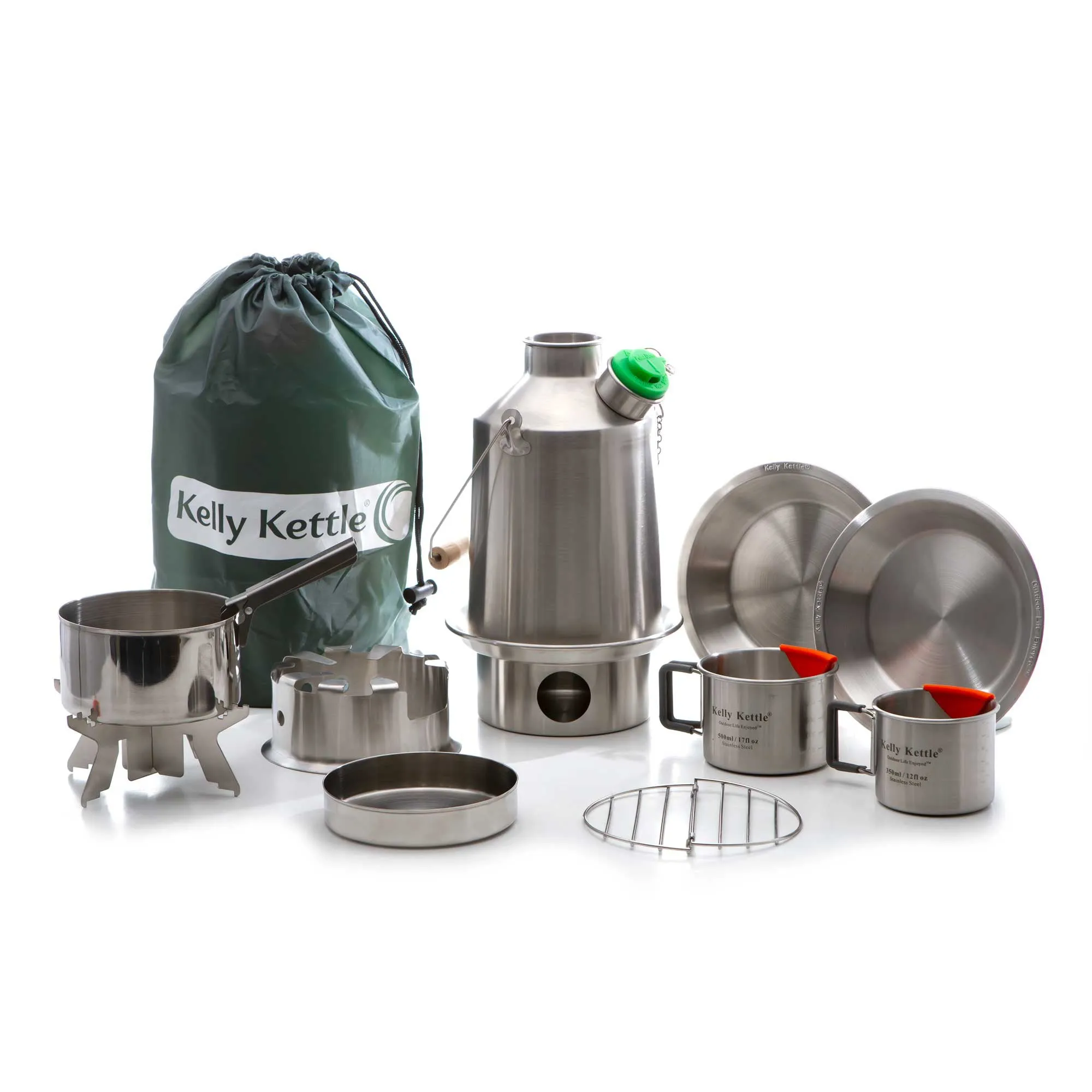 Kelly Kettle Camp Stove Ultimate Stainless Steel Scout Kit - Medium - Holds 41 oz of Water