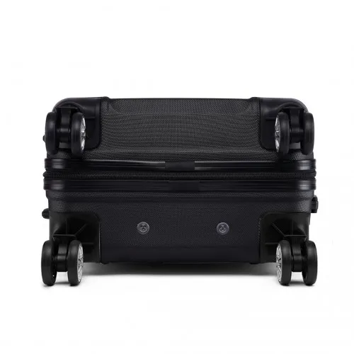 Kono ABS 24 Inch Sculpted Horizontal Design Suitcase - Black | Durable & Stylish Luggage for All Your Travels