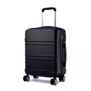 Kono ABS 24 Inch Sculpted Horizontal Design Suitcase - Black | Durable & Stylish Luggage for All Your Travels