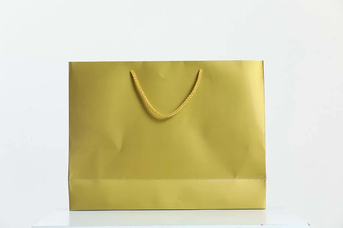 Large Gold Glossy Laminated Uk Carrier Bags