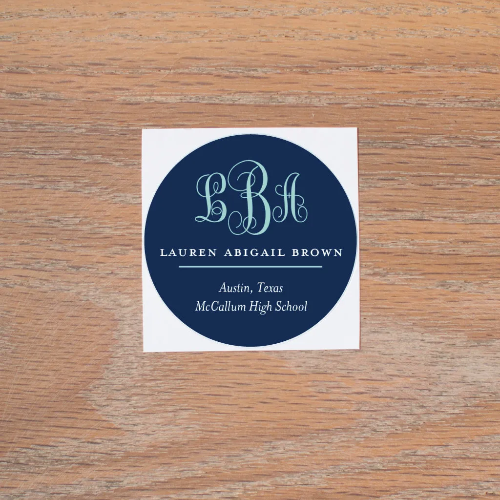 Lattice Monogram Personal Stickers