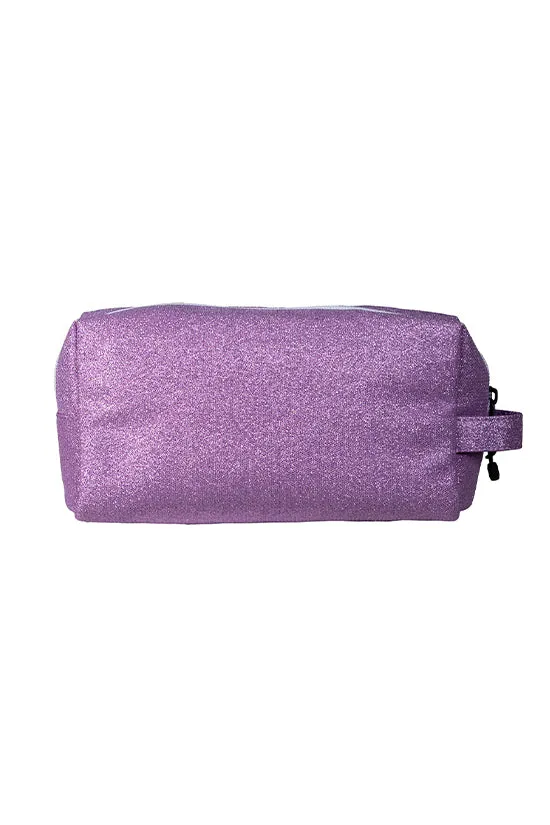 Lavender Rebel Makeup Bag with White Zipper