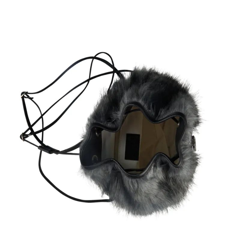 Leah Mini Faux Fur Backpack in grey