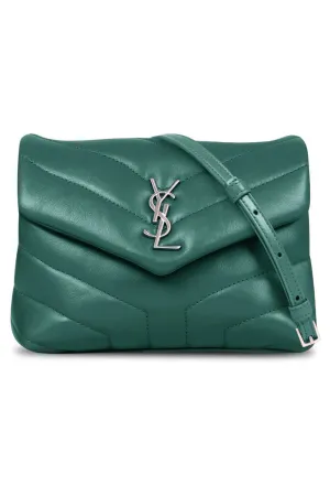 LOULOU TOY FLAP BAG ADJUSTABLE STRAP | GREEN FIELD/SILVER