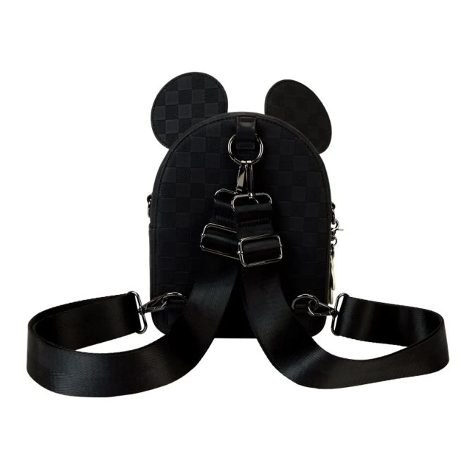 Loungefly Disney Mickey Mouse Checkered Texture Convertible Mini Backpack Crossbody Bag